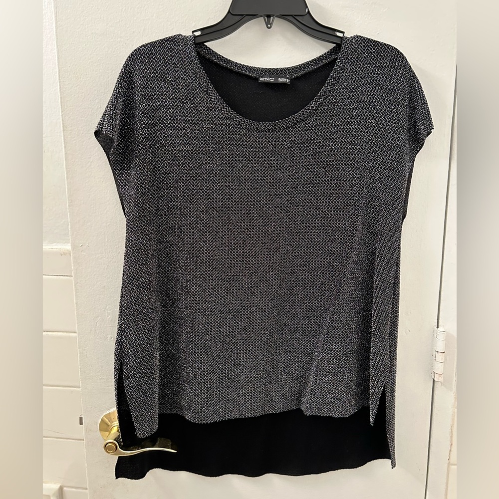 Zara Metallic Top - Size Small